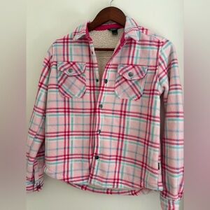 Eddie Bauer Spring Jacket Kids XL 14/16 Plaid Button-Up Jacket